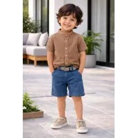 Camisa Manga Curta Gola Padre - BOY0CAM033P