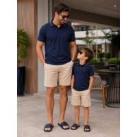 Camiseta polo manga curta Kit pai e filho -  BOY0CAM0GC22