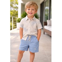 Conjunto Theo Camisa linho Verano &  Bermuda linho - BOY0COJ0L42